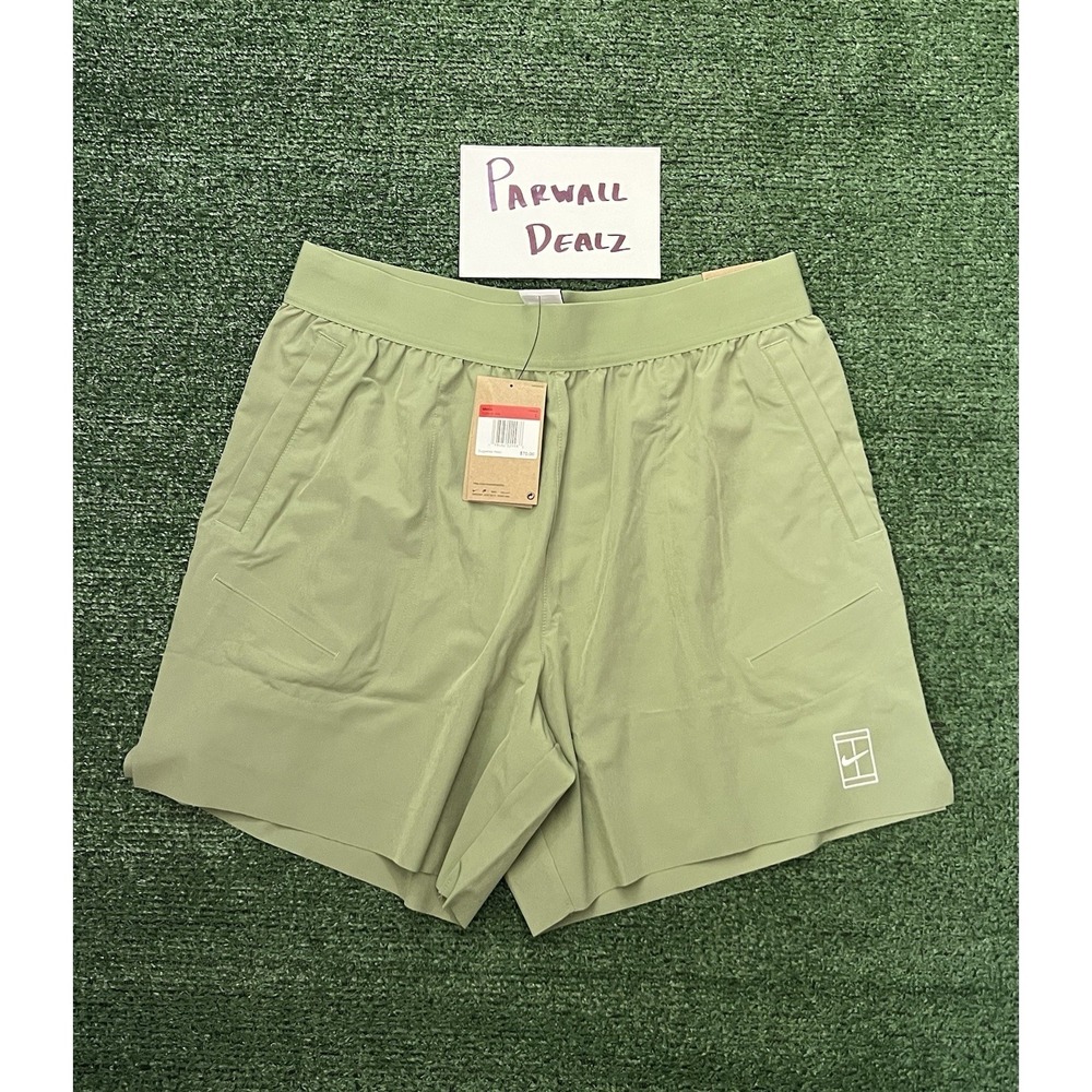 Nike Court Advantage Dri-fit 6" Tennis Shorts Men's Large FZ6915-386 Oil Green